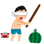 三大パチスロのキャラが謎にやりがちなイベント「スイカ割り」「射的」